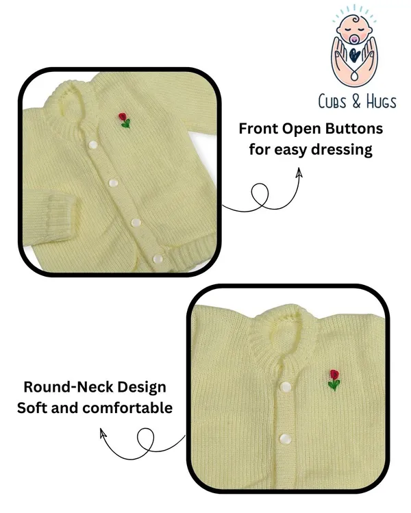 Lemon_Yellow_Sweater_Front_Open_Round_Neck_Cardigan_For_Baby