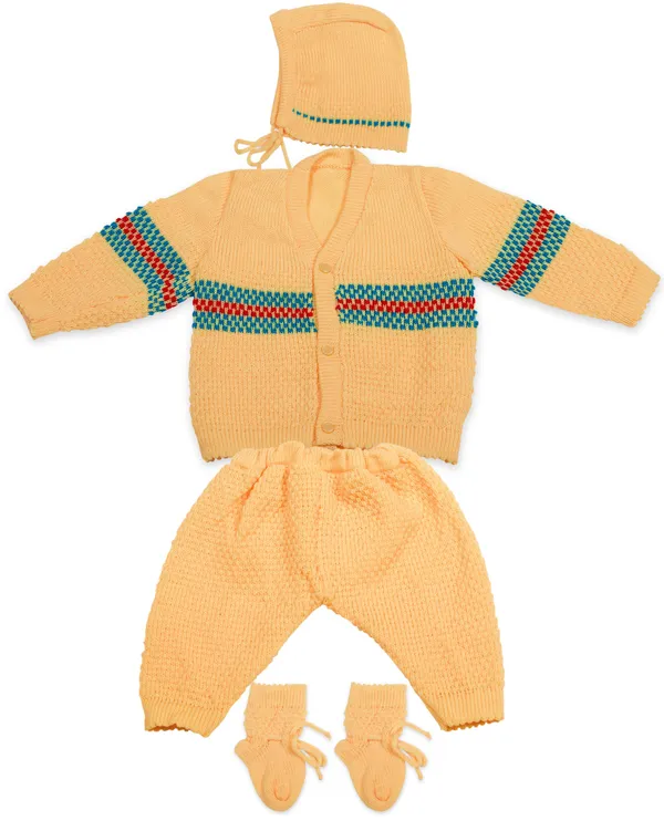 Yellow_Knitted_Sweater,_Leggings,_Cap_&_Booties_Full_Suit_For_Baby_(4_Pcs)