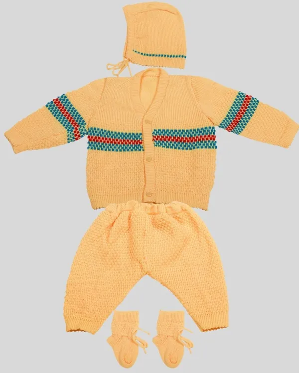 Yellow_Knitted_Sweater,_Leggings,_Cap_&_Booties_Full_Suit_For_Baby_(4_Pcs)