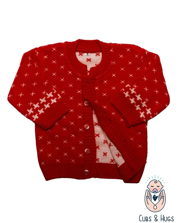 Pink_Woolen_Round_Neck_Cardigan_Sweater_For_Baby_Girls_&_Boys