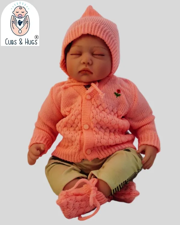 Light_Pink_Front_Open_Embroidery_Sweater_For_New_Born_Baby