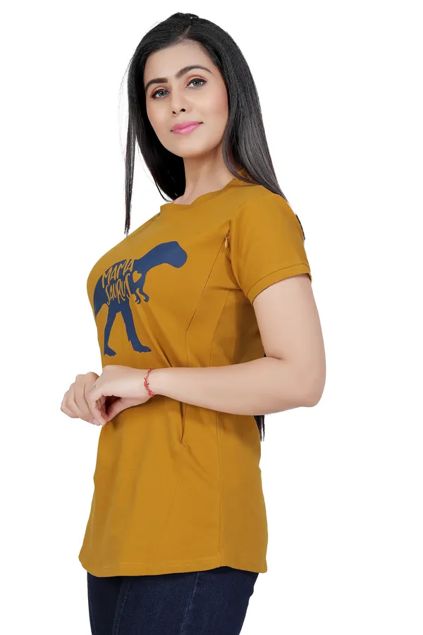 Mustard_Cotton_Feeding_Top_Tshirt_For_Women