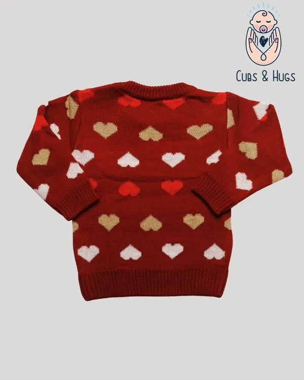 Maroon_Heart_Printed_Woolen_Full_Sleeves_Baby_Sweater_Pullover_Cardigan
