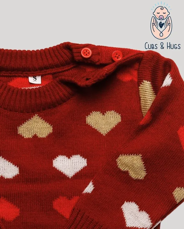 Maroon_Heart_Printed_Woolen_Full_Sleeves_Baby_Sweater_Pullover_Cardigan
