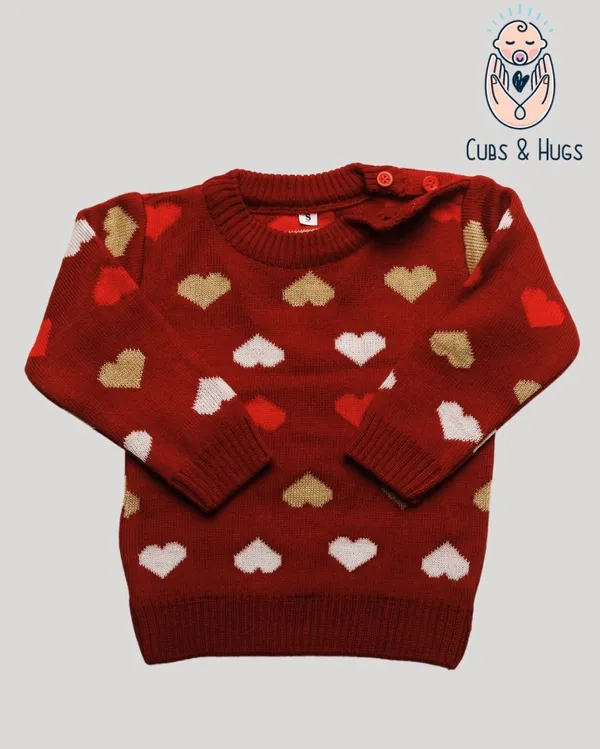 Maroon_Heart_Printed_Woolen_Full_Sleeves_Baby_Sweater_Pullover_Cardigan