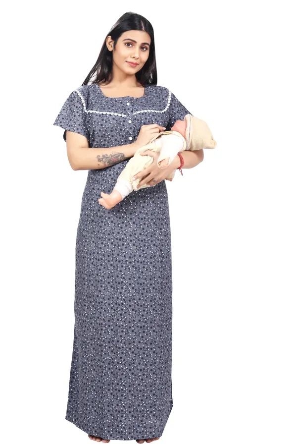 Dark_Blue_Cotton_All_Over_Print_Maternity_Nighty_For_Women