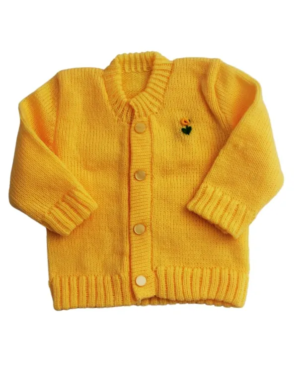 Yellow_Sweater_Front_Open_Round_Neck_Cardigan_For_Baby