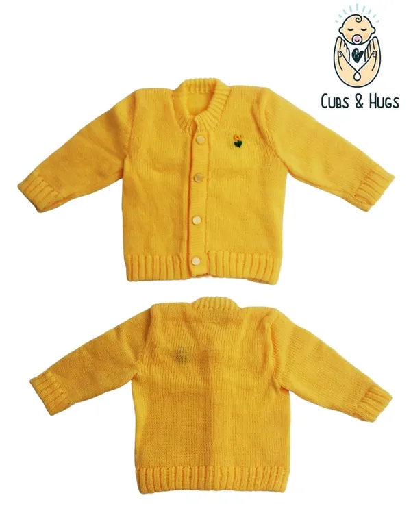Yellow_Sweater_Front_Open_Round_Neck_Cardigan_For_Baby