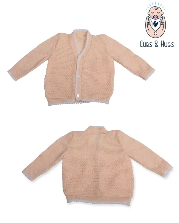 Cream_Sweater_Front_Open_V_Neck_Coat_For_Baby