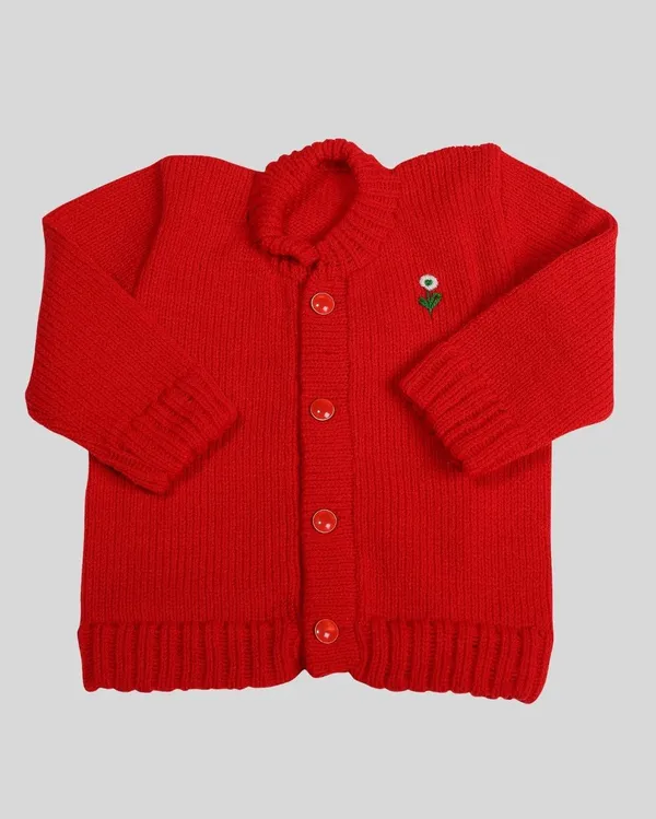 Red_Sweater_Front_Open_Round_Neck_Cardigan_For_Baby