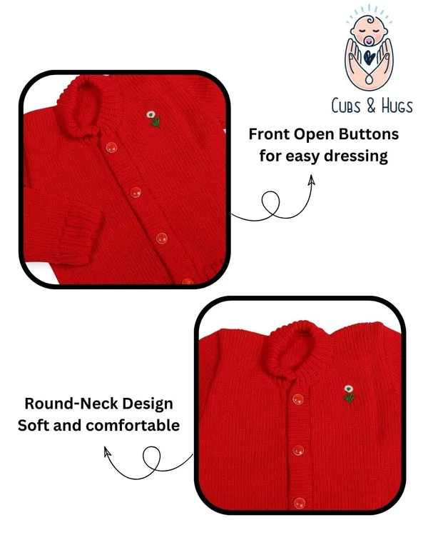 Red_Sweater_Front_Open_Round_Neck_Cardigan_For_Baby