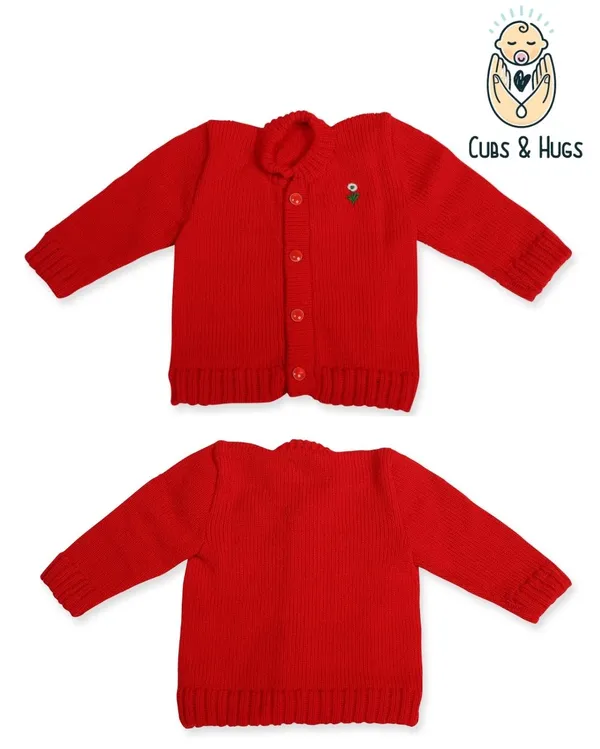 Red_Sweater_Front_Open_Round_Neck_Cardigan_For_Baby