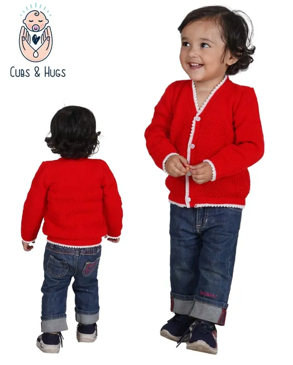 Red_Sweater_Front_Open_V_Neck_Coat_For_Baby