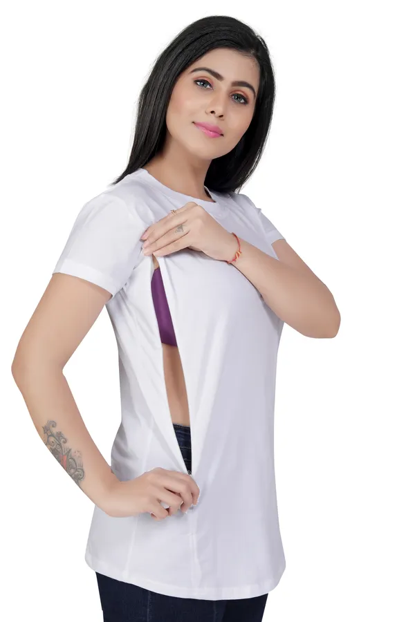 White_Cotton_Feeding_Top_Tshirt_For_Women