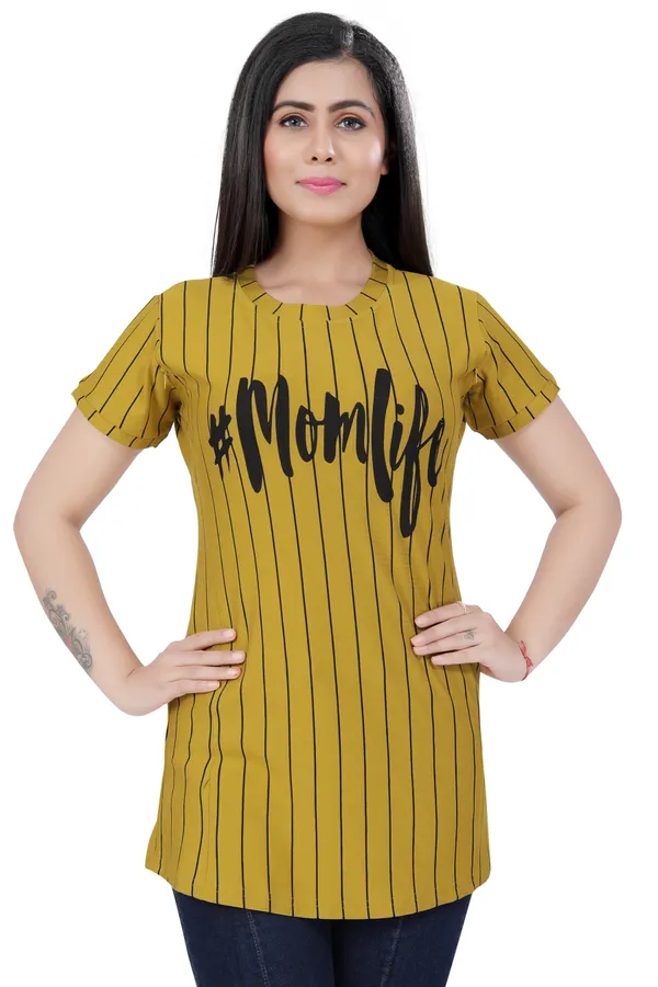 Mustard_Cotton_Feeding_Top_Tshirt_For_Women