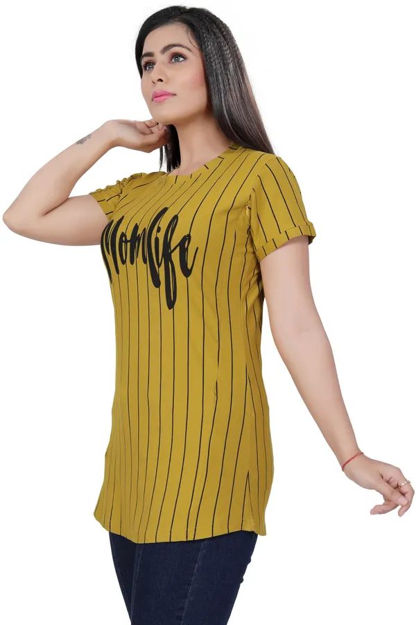 Mustard_Cotton_Feeding_Top_Tshirt_For_Women