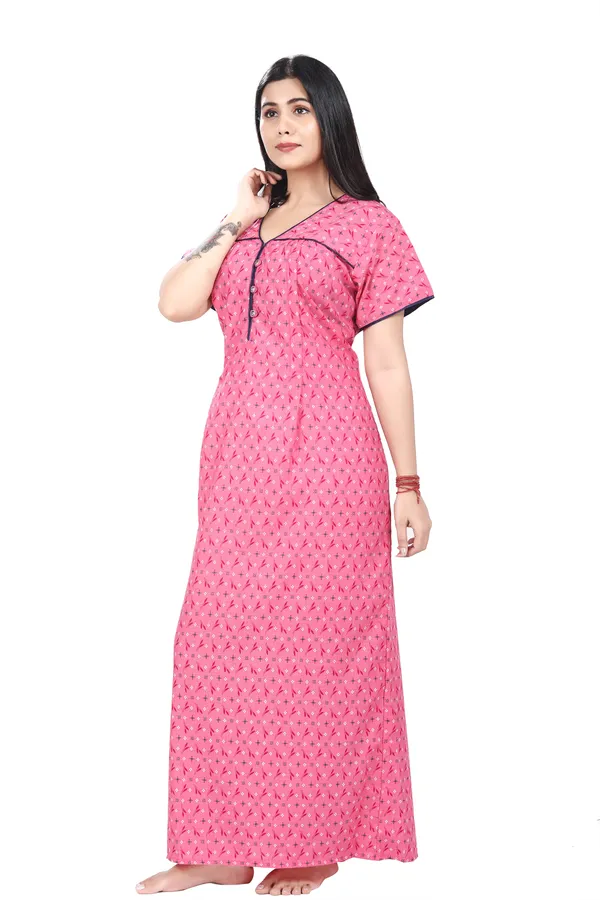 Pink_Cotton_All_Over_Print_Maternity_Nighty_For_Women