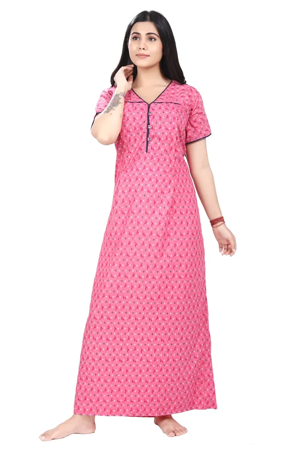Pink_Cotton_All_Over_Print_Maternity_Nighty_For_Women