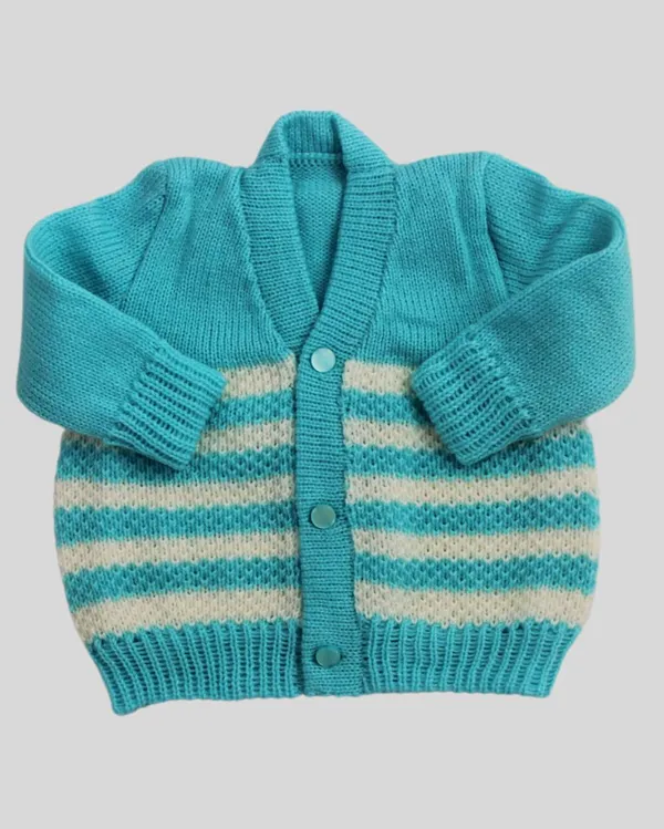 Light_Blue_Sweater_Front_Open_V_Neck_Stripe_Design_For_Baby