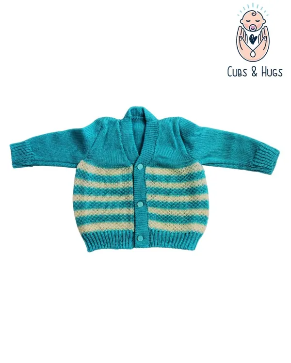 Light_Blue_Sweater_Front_Open_V_Neck_Stripe_Design_For_Baby