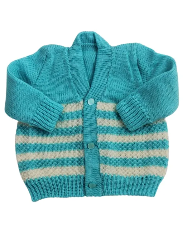 Light_Blue_Sweater_Front_Open_V_Neck_Stripe_Design_For_Baby