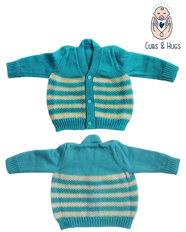 Light_Blue_Sweater_Front_Open_V_Neck_Stripe_Design_For_Baby
