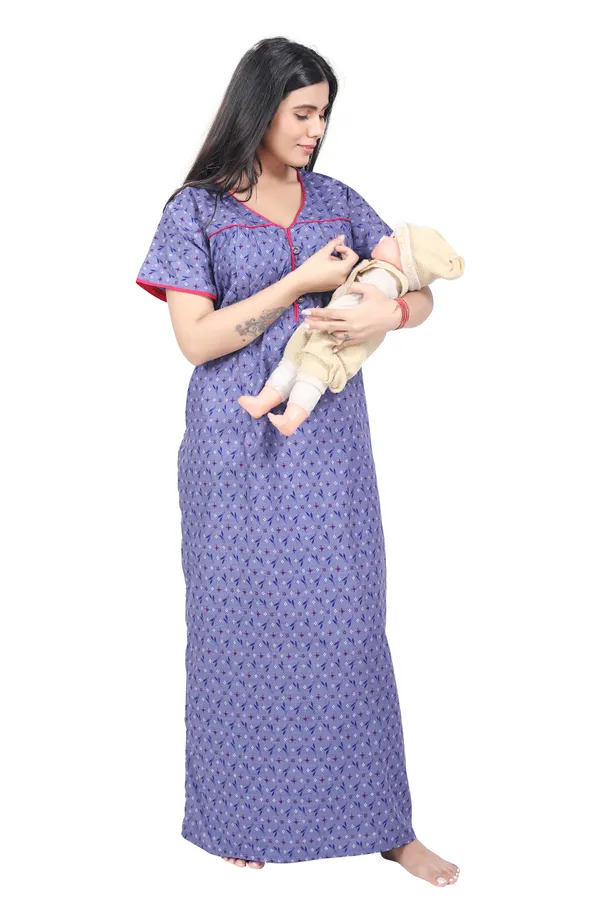 Purple_Cotton_All_Over_Print_Maternity_Nighty_For_Women