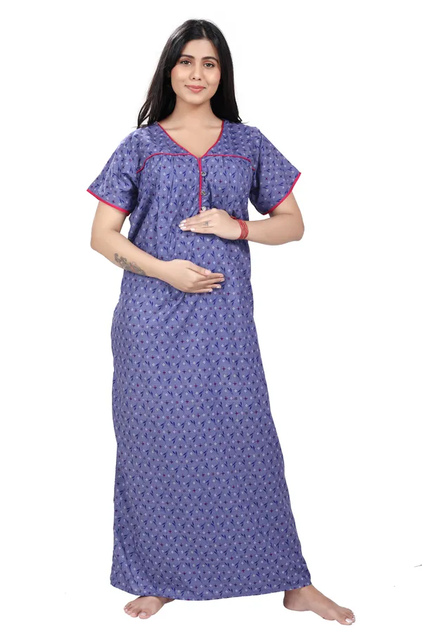 Purple_Cotton_All_Over_Print_Maternity_Nighty_For_Women