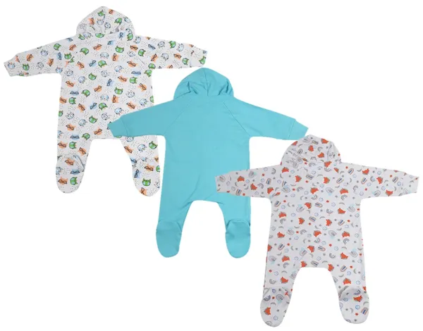 Multicolour_Romper_&_Sleepsuit_Set_For_New_Born_Baby_(Pack_Of_3)