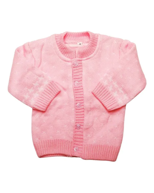 Pink_Woolen_Round_Neck_Cardigan_Sweater_For_Baby_Girls_&_Boys