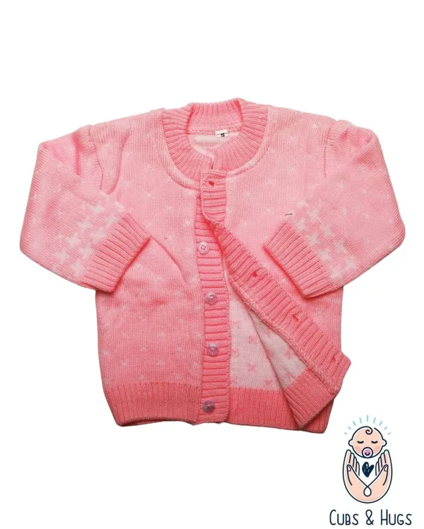Pink_Woolen_Round_Neck_Cardigan_Sweater_For_Baby_Girls_&_Boys
