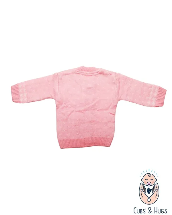 Pink_Woolen_Round_Neck_Cardigan_Sweater_For_Baby_Girls_&_Boys