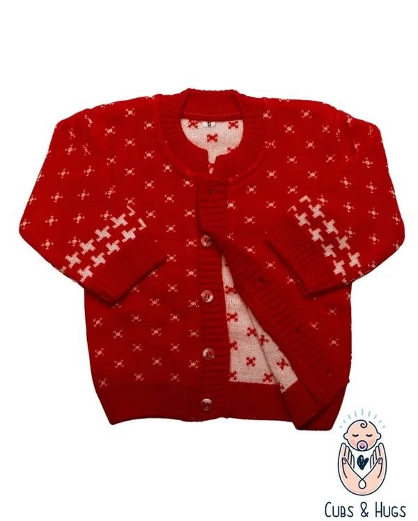 Red_Woolen_Round_Neck_Cardigan_Sweater_For_Baby_Girls_&_Boys