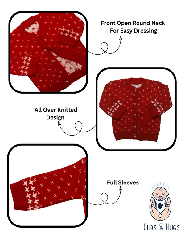 Red_Woolen_Round_Neck_Cardigan_Sweater_For_Baby_Girls_&_Boys