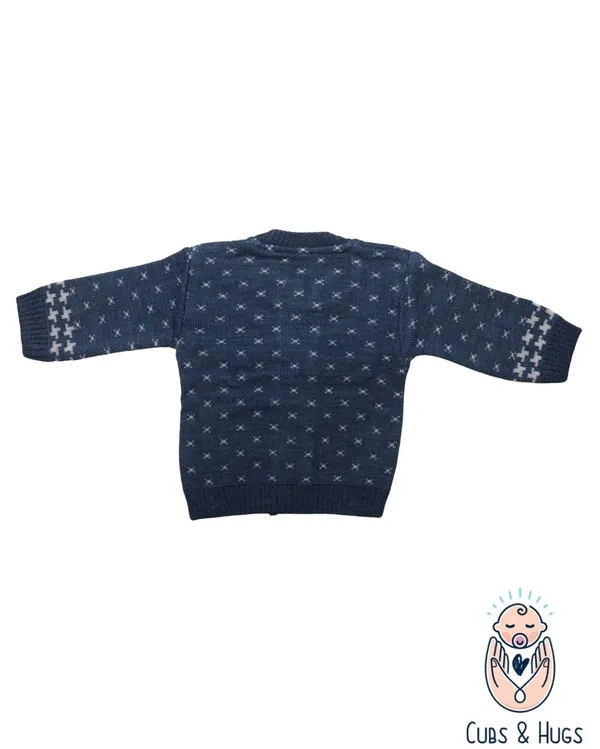 Dark_Blue_Woolen_Round_Neck_Cardigan_Sweater_For_Baby_Girls_&_Boys