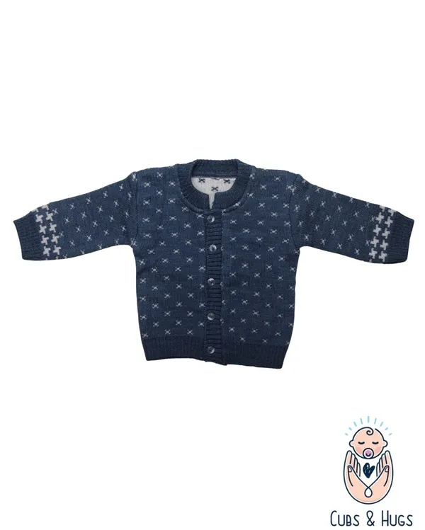 Dark_Blue_Woolen_Round_Neck_Cardigan_Sweater_For_Baby_Girls_&_Boys