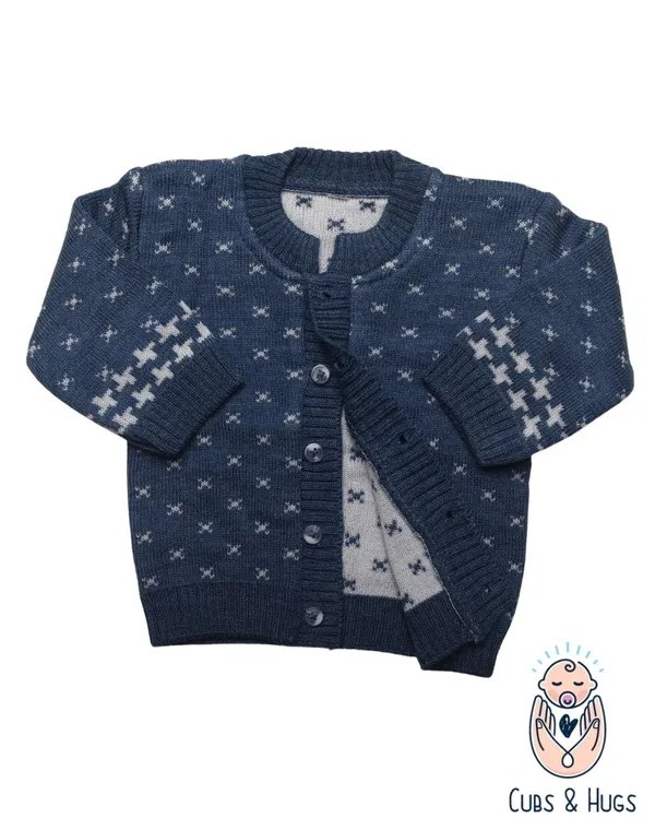 Dark_Blue_Woolen_Round_Neck_Cardigan_Sweater_For_Baby_Girls_&_Boys
