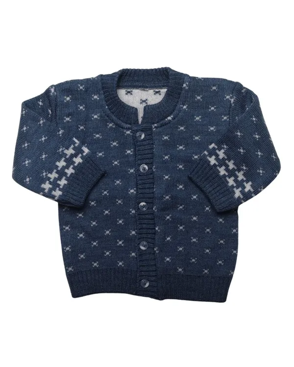 Dark_Blue_Woolen_Round_Neck_Cardigan_Sweater_For_Baby_Girls_&_Boys