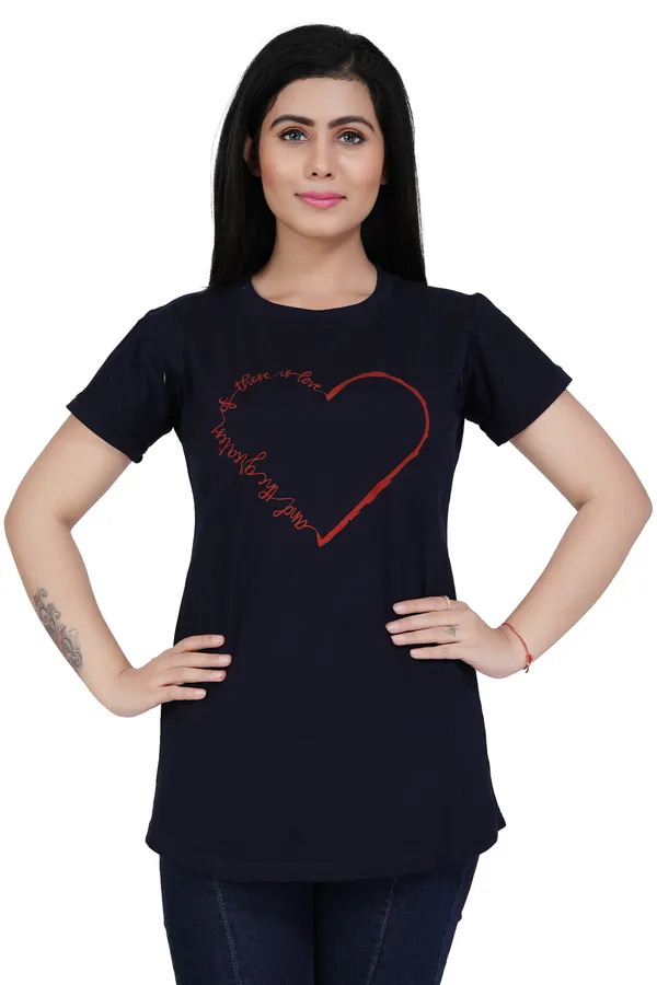 Navy_Blue_Cotton_Feeding_Top_Tshirt_For_Women