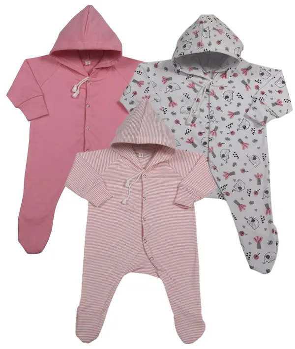 Multicolour_Romper_&_Sleepsuit_Set_For_New_Born_Baby_(Pack_Of_3)