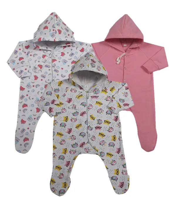 Multicolour_Romper_&_Sleepsuit_Set_For_New_Born_Baby_(Pack_Of_3)
