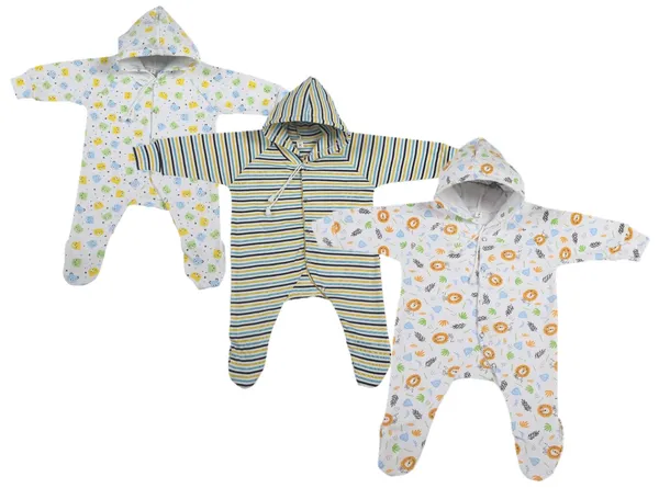 Multicolour_Romper_&_Sleepsuit_Set_For_New_Born_Baby_(Pack_Of_3)