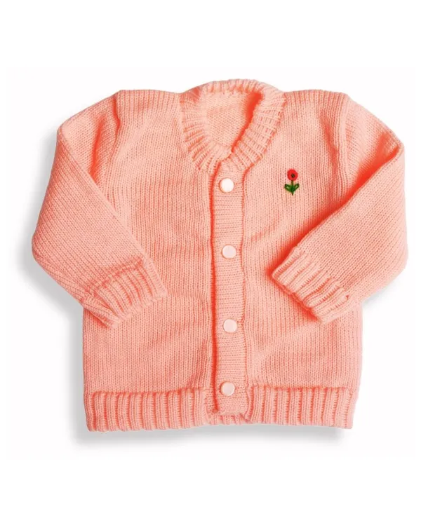 Pink_Sweater_Front_Open_Round_Neck_Cardigan_For_Baby