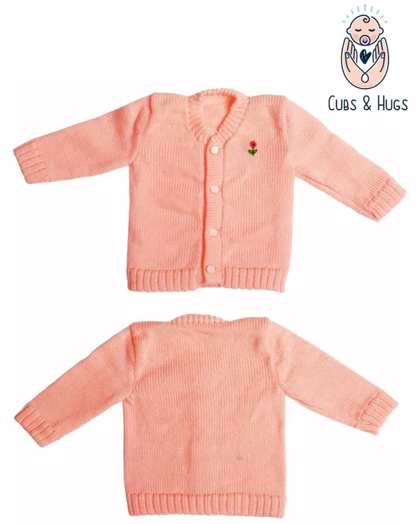 Pink_Sweater_Front_Open_Round_Neck_Cardigan_For_Baby