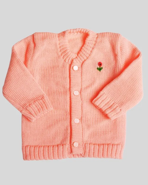 Pink_Sweater_Front_Open_Round_Neck_Cardigan_For_Baby