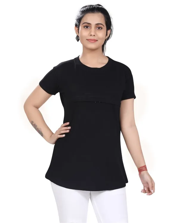 Black_Cotton_Feeding_Top_Tshirt_For_Women