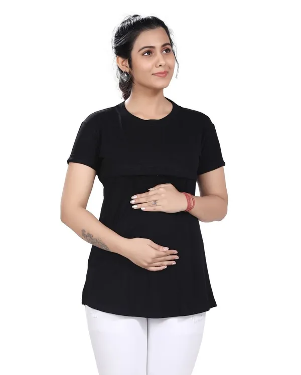 Black_Cotton_Feeding_Top_Tshirt_For_Women