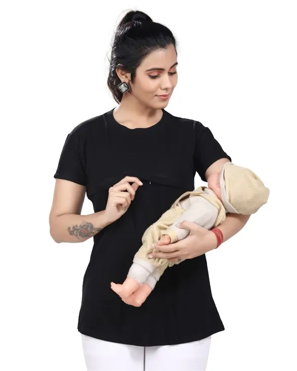 Black_Cotton_Feeding_Top_Tshirt_For_Women