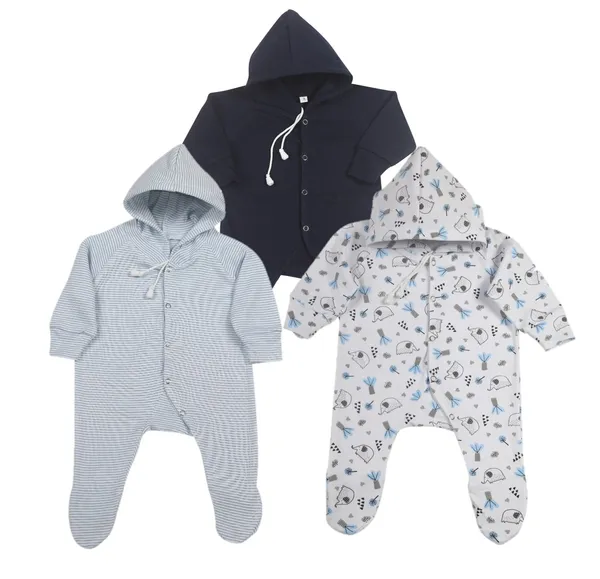 Multicolour_Romper_&_Sleepsuit_Set_For_New_Born_Baby_(Pack_Of_3)