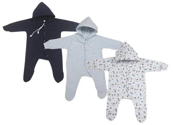Multicolour_Romper_&_Sleepsuit_Set_For_New_Born_Baby_(Pack_Of_3)